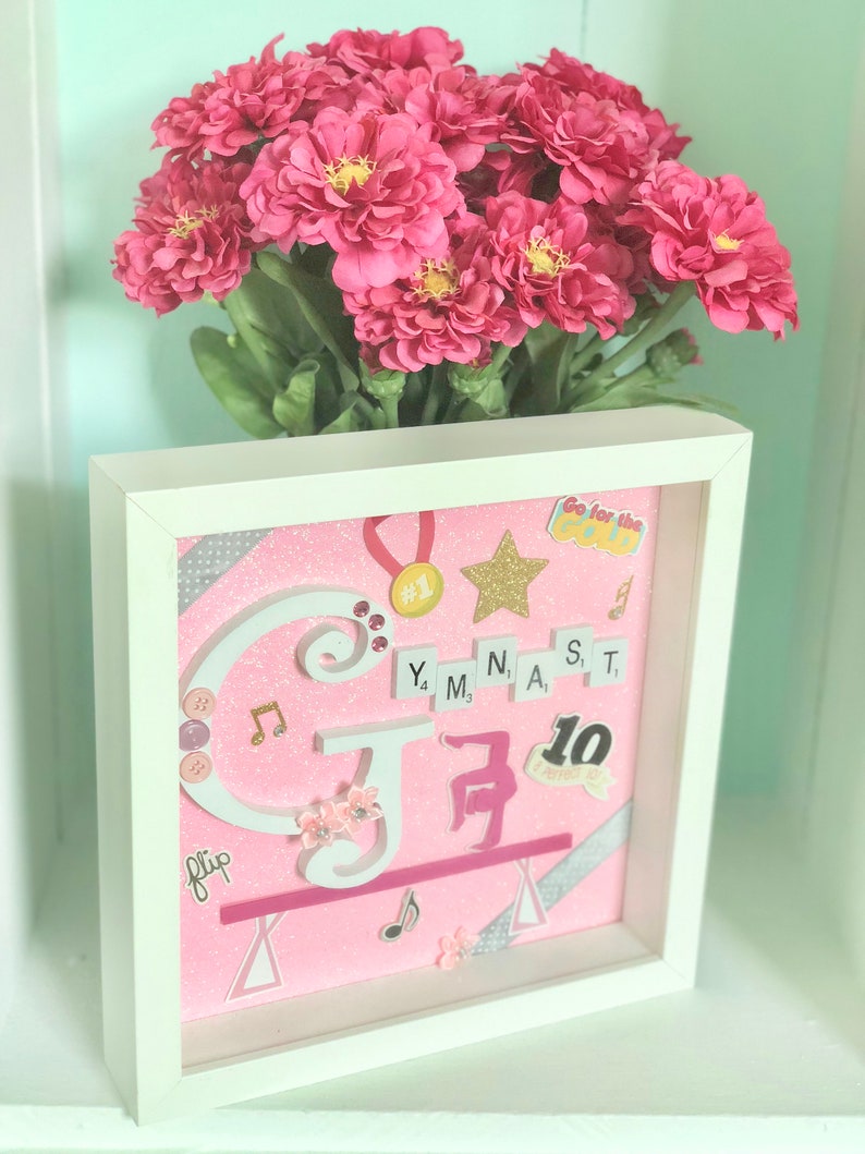 Pink Gymnast Handmade Custom Shadow Box Picture Gymnastics Etsy