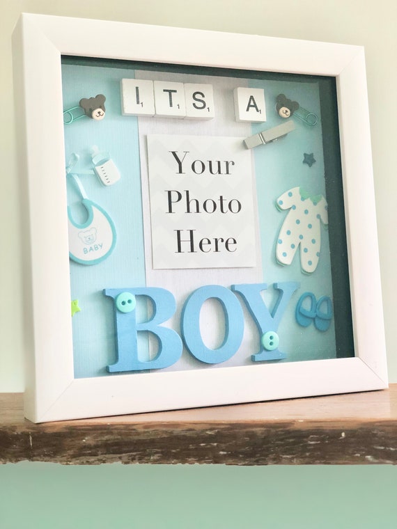 Handmade It S A Boy Made To Order Shadow Box Picture Frame Etsy