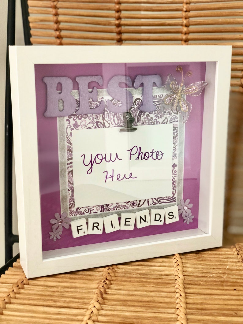 Handmade Best Friends Shadow Box Picture With Photo Clip Best | Etsy