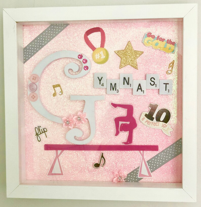 Pink Gymnast Handmade Custom Shadow Box Picture Gymnastics Etsy