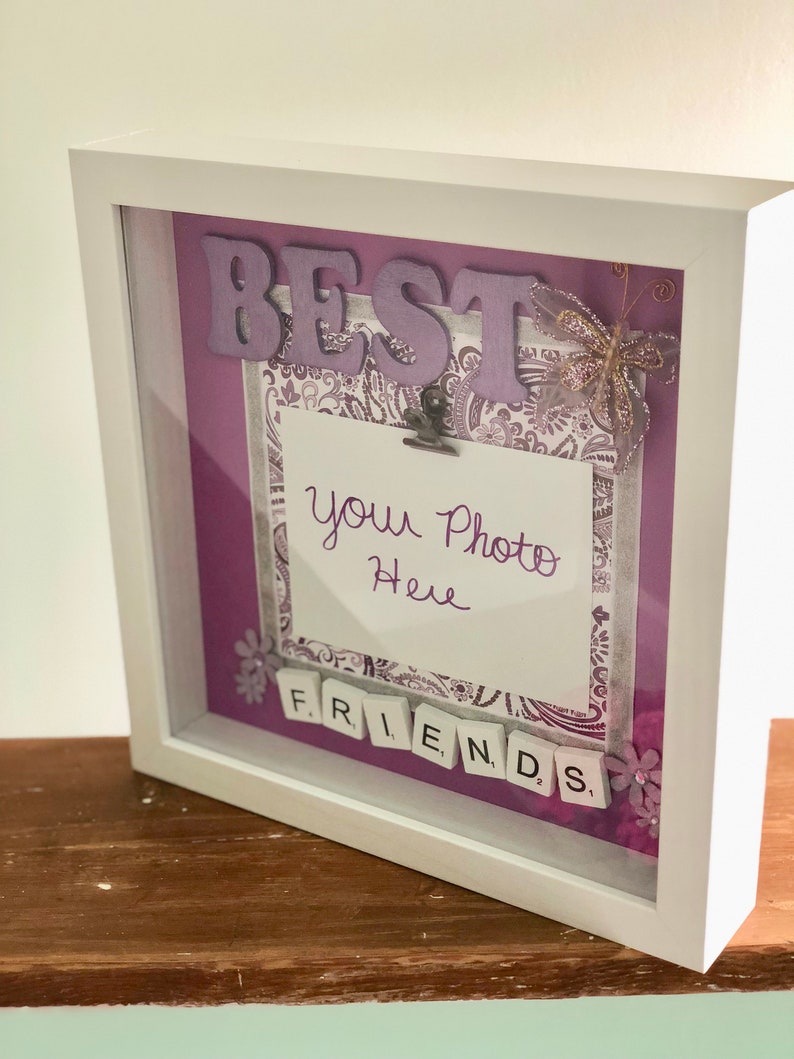 Handmade Best Friends Shadow Box Picture With Photo Clip Best | Etsy