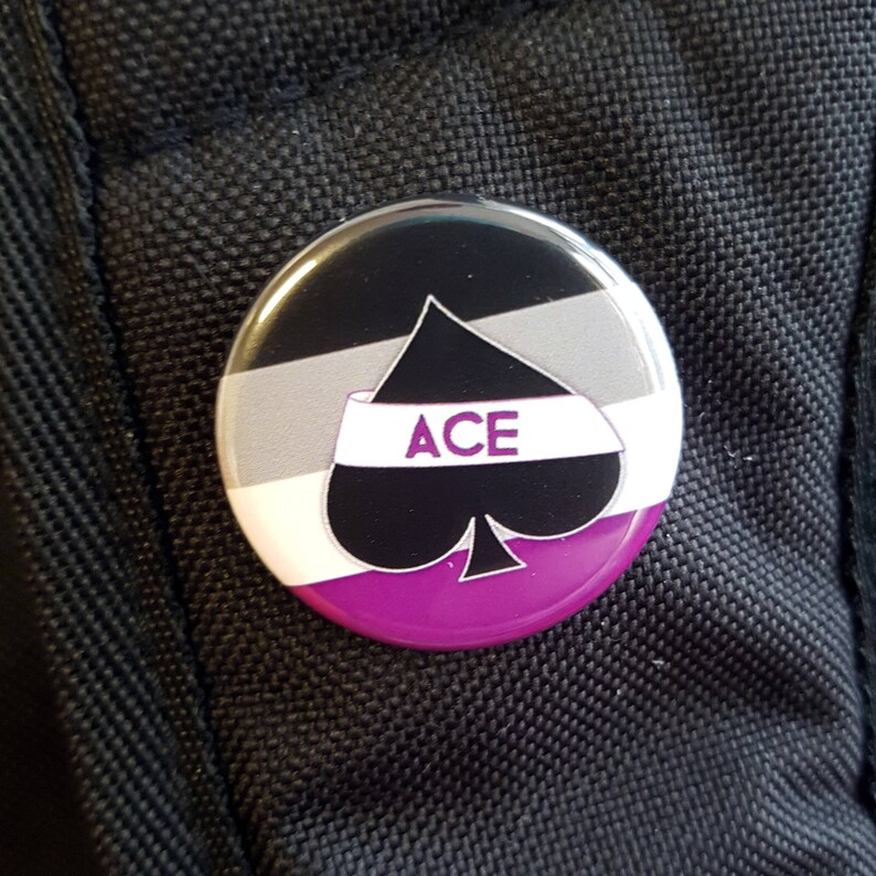 Ace asexual pride spades 32mm badge Etsy