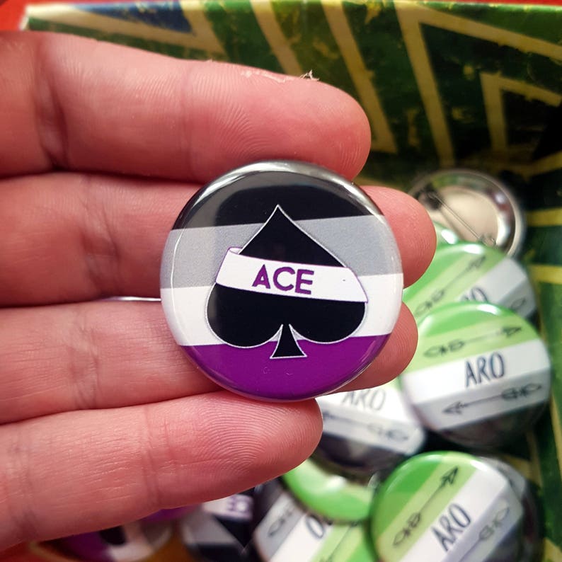 Ace asexual pride spades 32mm badge Etsy