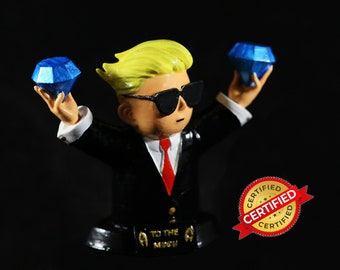 Hand painted WSB - Wall Street Bets - Diamond Hands Figurine 3D Resin Printed Statue - &quot;To The Moon&quot;
