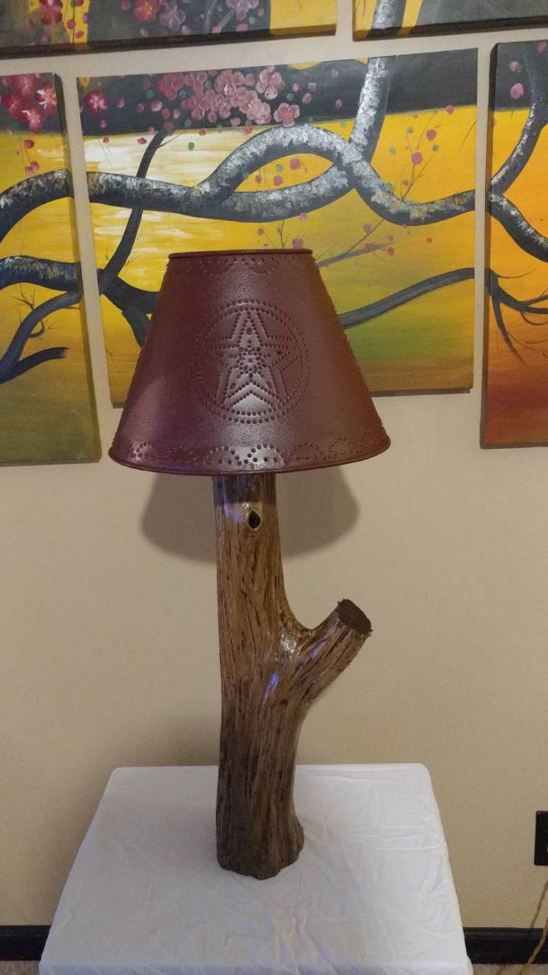 Rustic table lamp cabin lamp lodge lamp primitive lamp | Etsy
