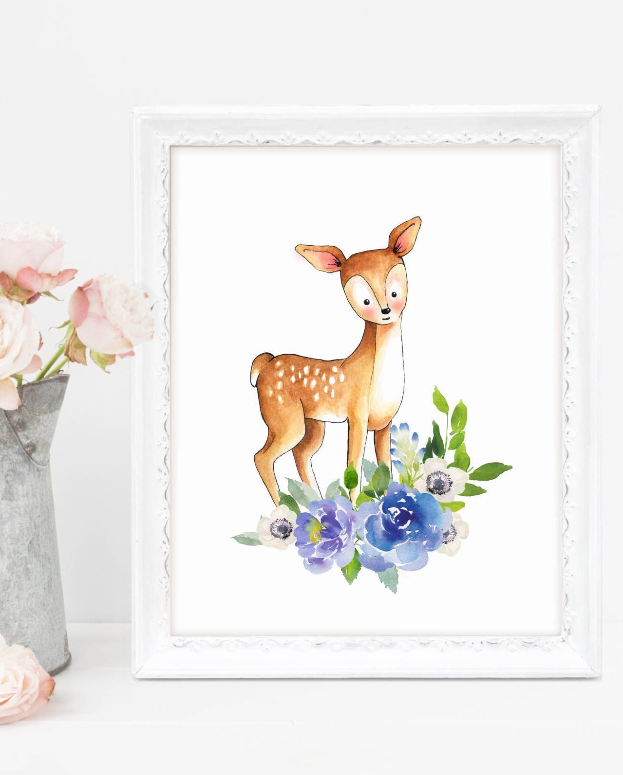 Baby Deer Art Print Nursery Deer Decor Baby Deer Wall Art Etsy