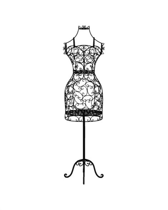 Wrought Iron Black Dress Form Print Mannequin Print Bedroom Etsy