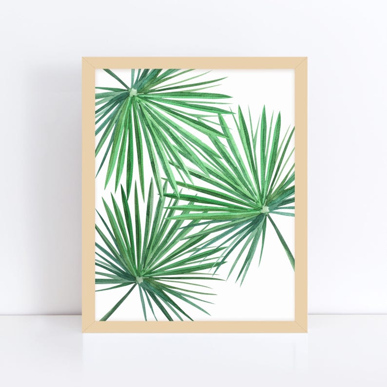 Palm Leaf Art Print Printable Palm Leaf Tropical Leaf ...