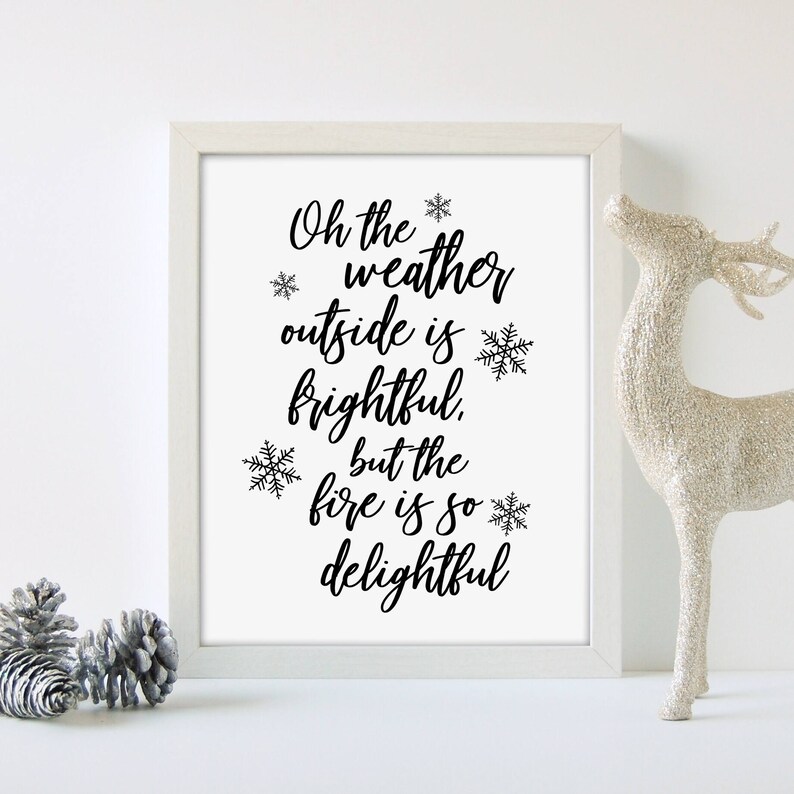 Weather Outside is Frightful Christmas Quote Fireplace Etsy