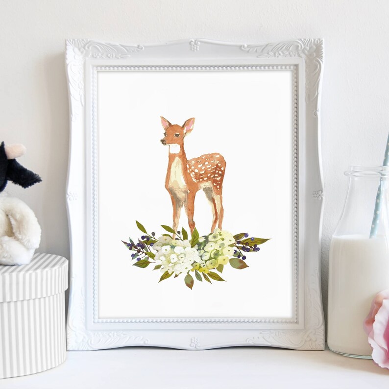 Baby Deer Wall Art Deer Wall Art Deer Wall Print Above | Etsy