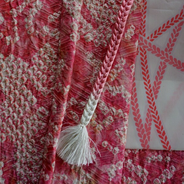 Lovely Unused Shibori Silk Haori, Japanese Vintage Kimono, Tacking Threads, Ex Cond, Ready to Wear, Handmade Woman's Jacket Size Medium