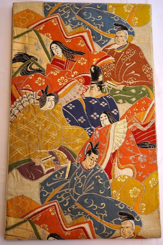 Extraordinary Antique Fukuro Silk Obi Vintage Japa