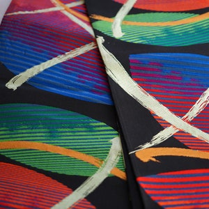 Stunning Fukuro Obi, Vintage Woven Silk Six Pattern Japanese Obi Kimono, Jewel Tones, Dazzling, Ex Cond, Wear, Table Runner, Japanese Art