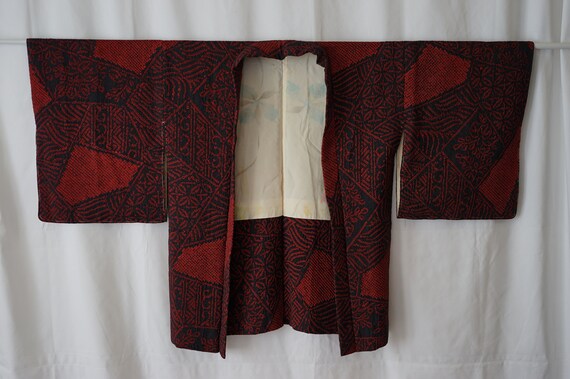 Unused Vivid Shibori Haori Vintage Japanese Silk … - image 8