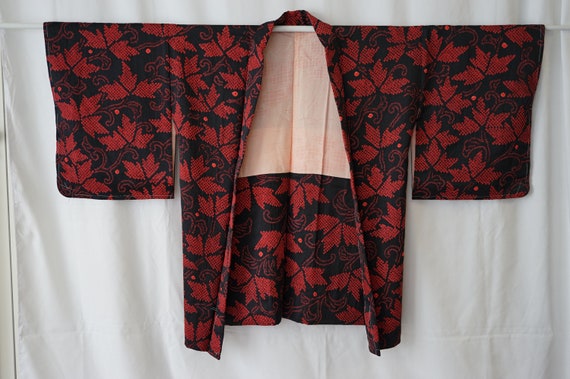 Unused Shibori Haori Vintage Japanese Silk Kimono… - image 2