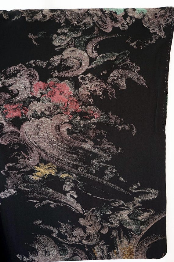Stunning Unique Raging Waves Pattern Silk Haori, … - image 4