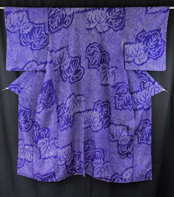 Rich Purple Shibori Vintage Silk Japanese Kimono Double Leaf | Etsy