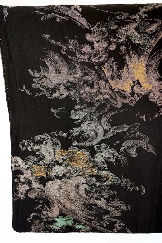 Stunning Unique Raging Waves Pattern Silk Haori, … - image 5