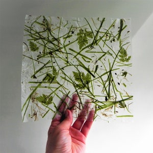 Schmuckpapier mit echtem Gras, selbstgemachtes Art Craft Journal Papier, kleines Geschenkpapier