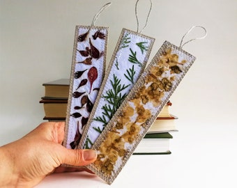 Handmade paper book marks set of 3, small gift for book lover, reader, teacher