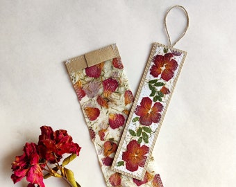 Pressed Flower Bookmark with Tassel, Handmade Paper Gift