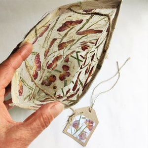 Handmade paper with dried rose gift bag.  This boho floral gift bag will add a beautiful touch to any gift.