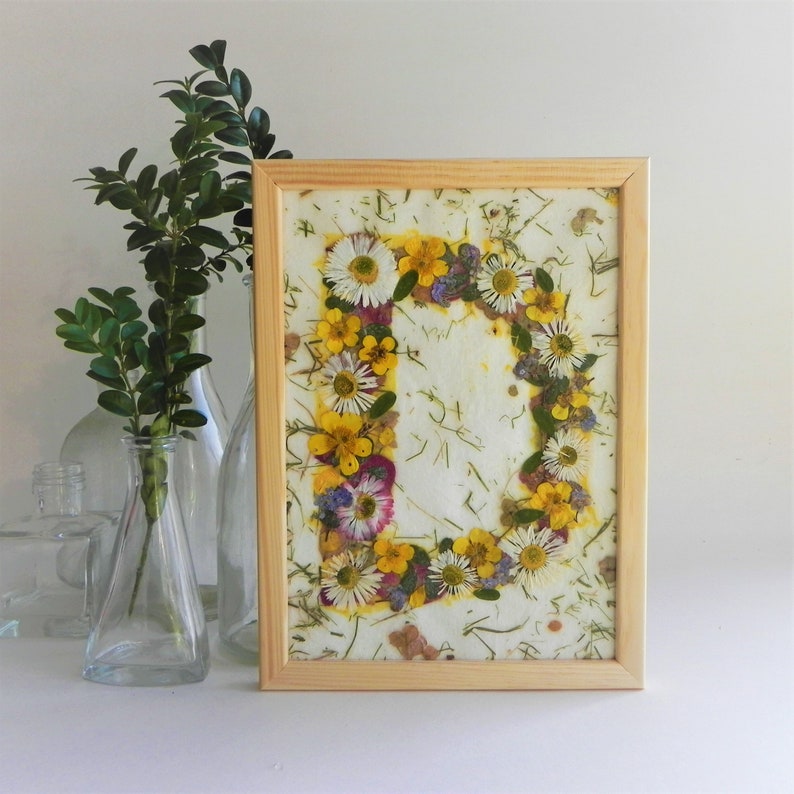 Pressed Flower Name Letters Personalized Gift Wall Art Decor Etsy