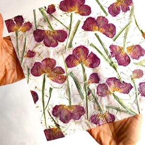 flower petal paper, homemade square wedding papers image 1