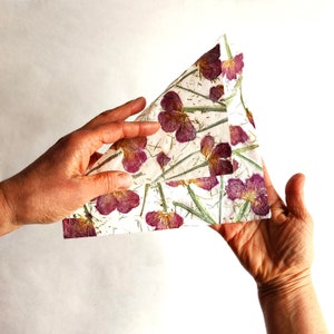 flower petal paper, homemade square wedding papers image 5