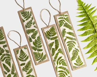 Unique real fern bookmarks, botanical reader gift, natural book marks, teacher, nature bookworm gift