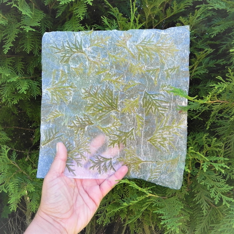 Green Tree Handmade Paper Nature Paper Sheets Christmas Gift Etsy