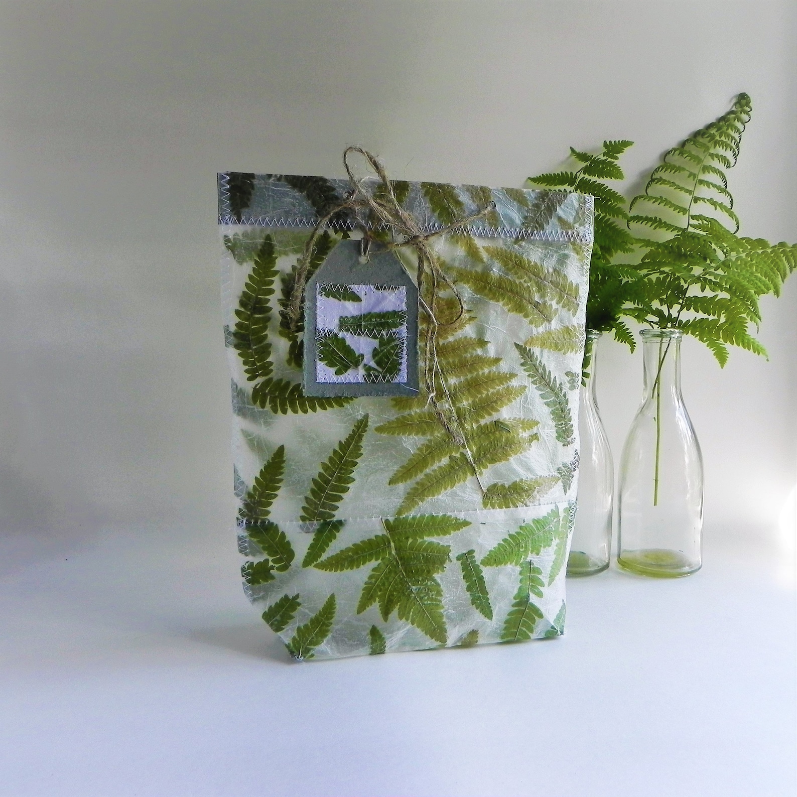 Greenery gift bag from real fern leaf paper Etsy