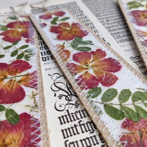 Pressed roses flower bookmarks, handmade book lovers hygge gift image 6
