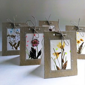 Real Pressed Flower Hand Made Paper Unique Cards and Envelopes Set of 5 ...