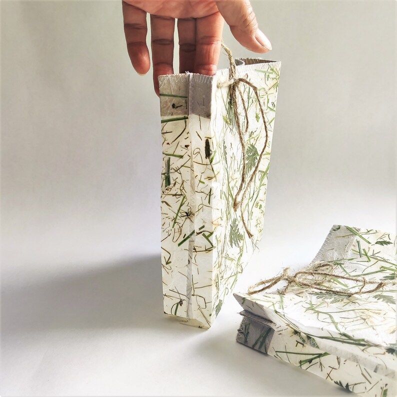 Floral Gift Bags Herbs Grass Green Gift Wrap Bags Handmade Etsy