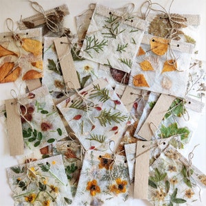 Kit calendrier de l'Avent, 24 sacs cadeaux de Noël en papier fait main, décoration suspendue DIY inspirée de la nature