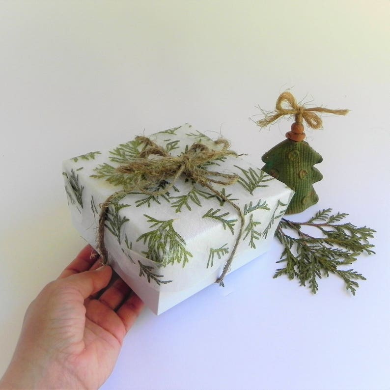 Green Tree Handmade Paper Nature Paper Sheets Christmas Gift Etsy