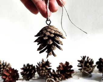 Natural Pine Cone Ornaments 10 Psc Eco Christmas Hanging
