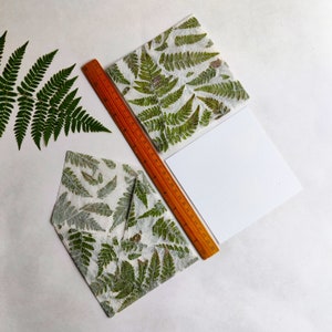 Square Invitation Envelope from Handmade Paper with Real Fern image 9