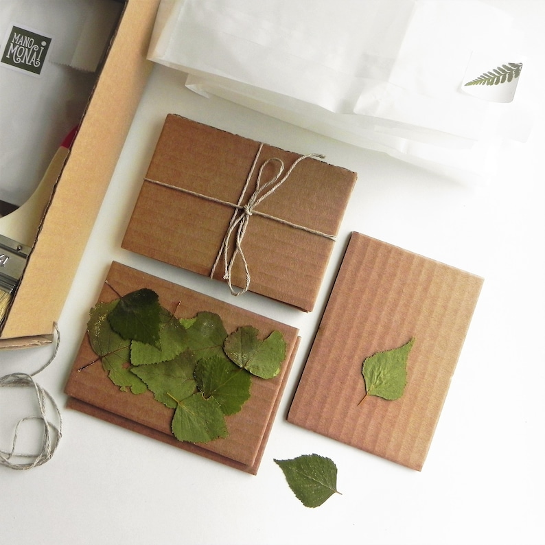 DIY craft kit learn to make paper with pressed leaves image 3