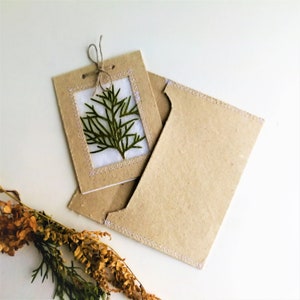 Cartes de vœux faites à la main ensemble de 3 avec des fleurs et des plantes séchées Cartes-cadeaux toutes occasions Cartes de salutation image 7