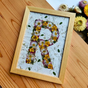 Personalized Letter Gift, Dried Flower Herbarium Frame Art Decor