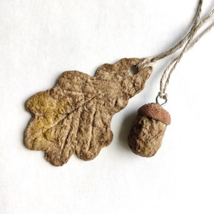 Acorn and Oak leaf decorations eco friendly ornaments gift