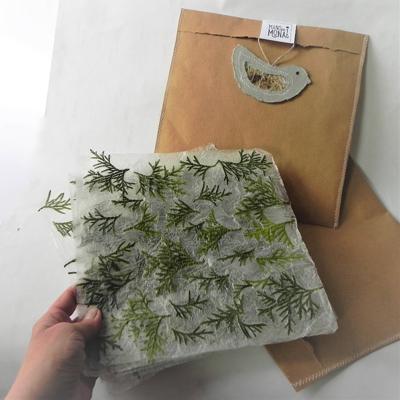 Green Tree Handmade Paper Nature Paper Sheets Christmas Gift Etsy