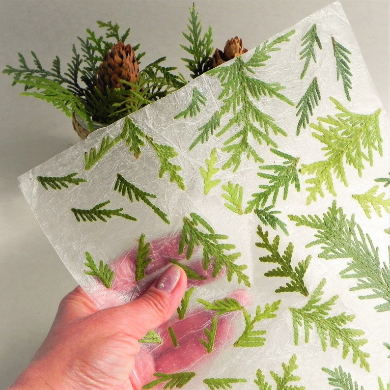 Homemade decorative paper, Botanical paper with real plants, Handcraft nature paper, Eco friendly packing wrapping paper 1 sheet