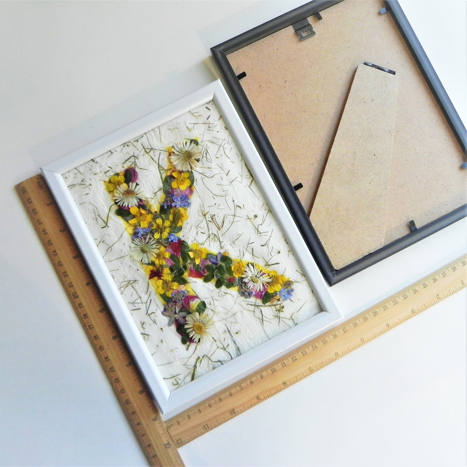 Flower Initial Letters for Wall Decor Pressed Botanical Frame - Etsy