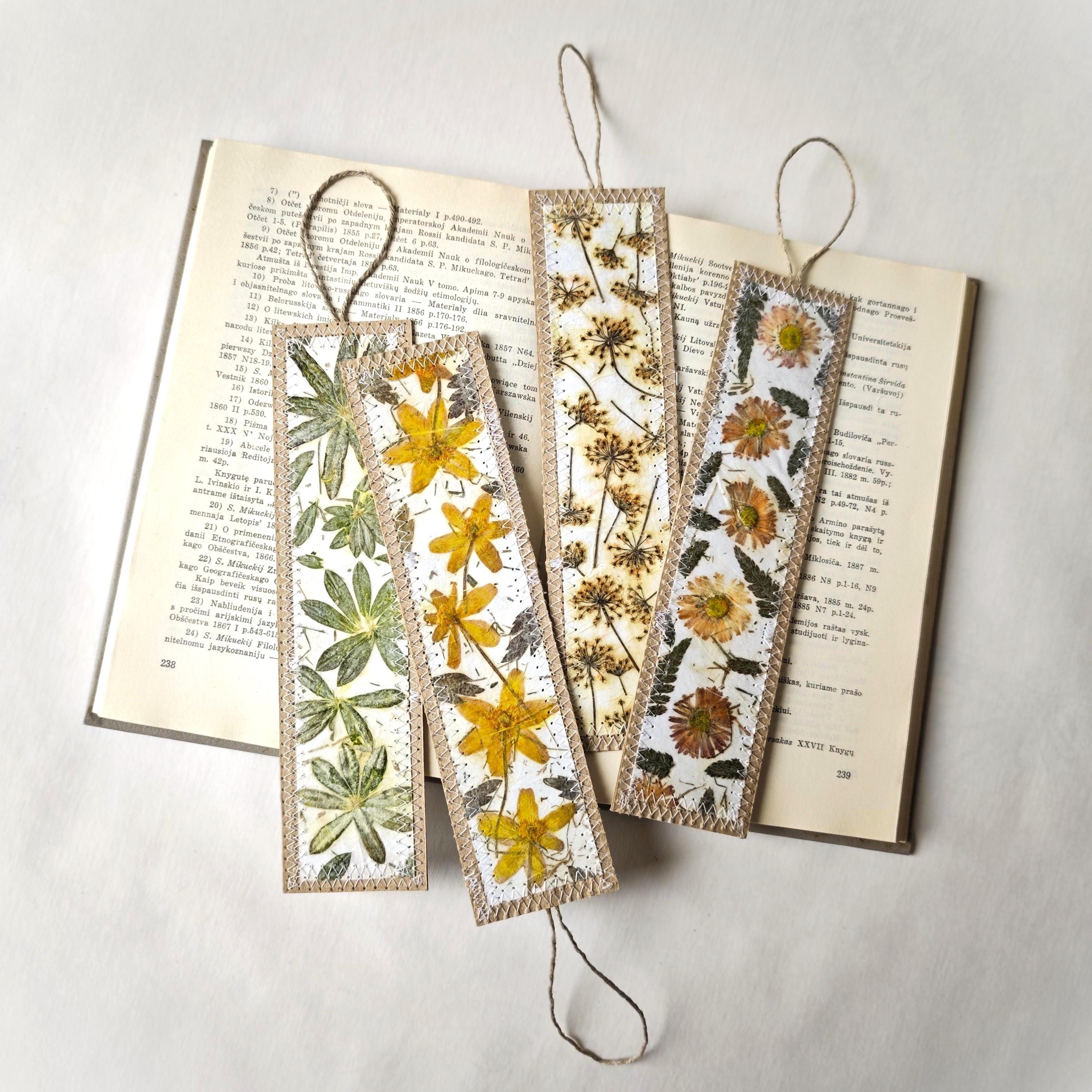 Pressed Flowers Bookmarks Set of 4 Literary Girl Gifts - Etsy
