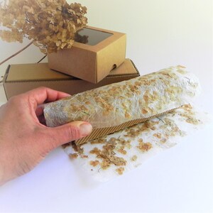 Flowers paper with dried hydrangea petals, Wedding paper decor, Home made paper, Natural material, Handmade paper gifts wrap, Eco paper image 2
