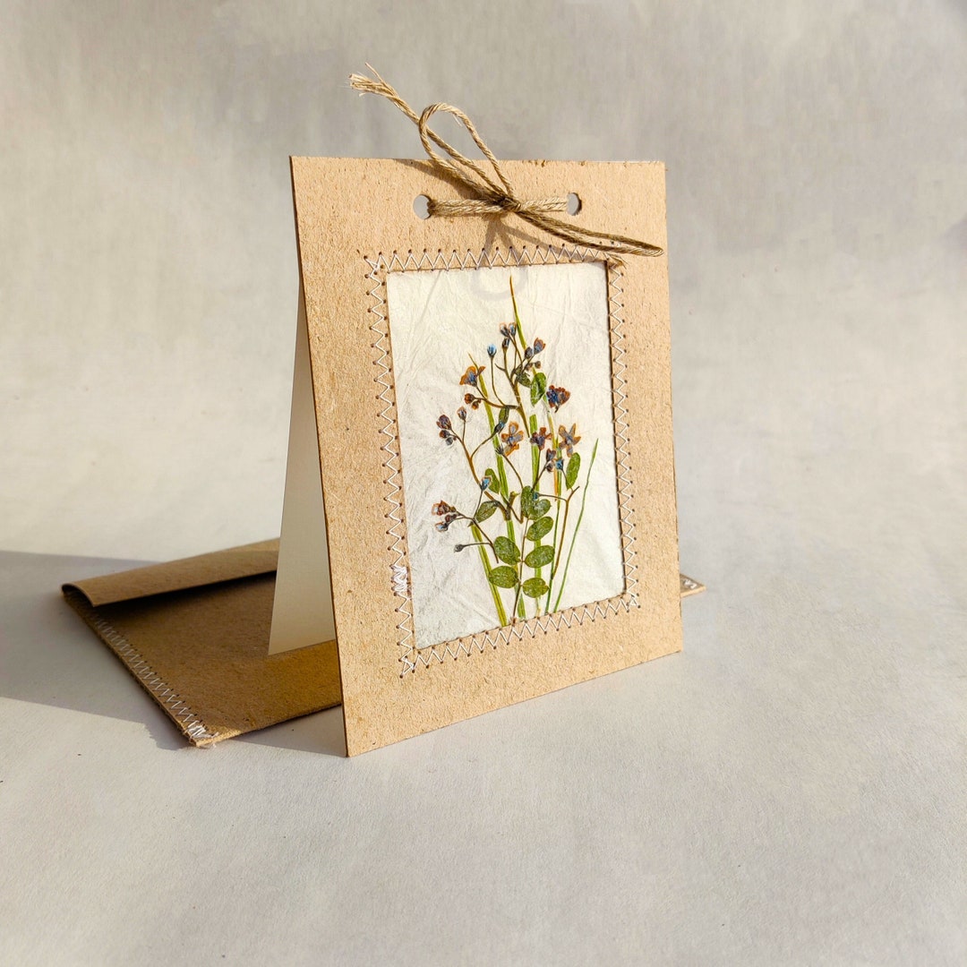 Blue Pressed Flower Forget Me Not Cards - Etsy