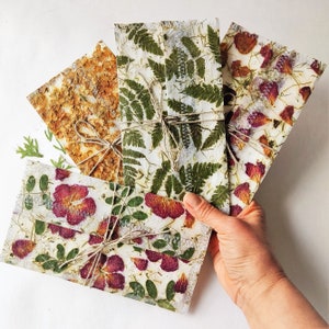 handmade paper envelopes, wedding invitations, pressed flowers gift cards